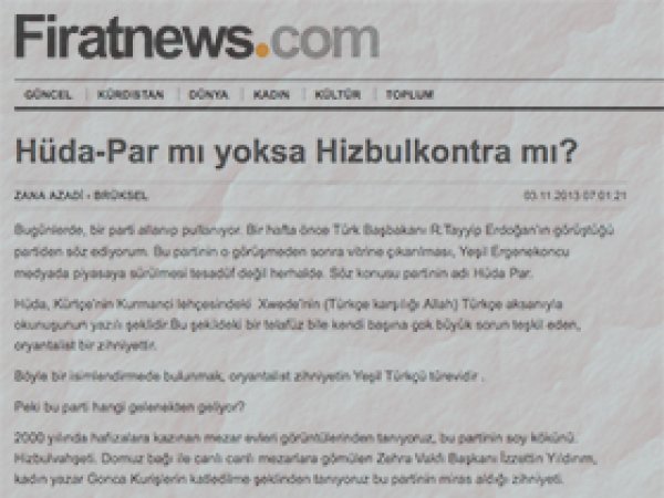 ANF'den Hizbullah Cemaati'ne Ağır Hakaret