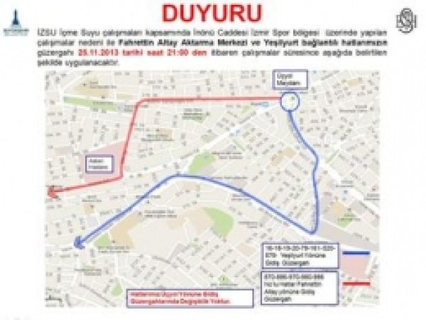 İzmir'de Zorunlu Güzergâh Değişikliği 