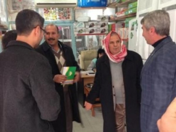 HÜDA PAR Suruç İlçe Teşkilatı Esnafa Broşür Dağıttı  