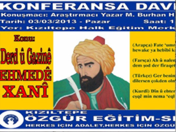 Kızıltepe'de 'Ehmede Xani' Konferansı Düzenlenecek