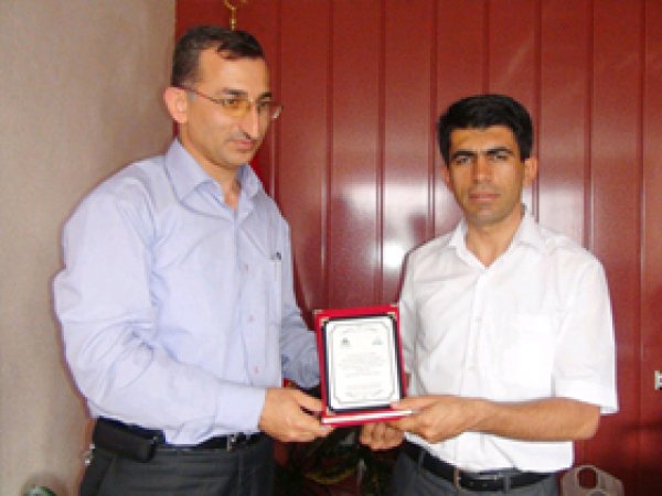 Silopi Cami Der'den Teşekkür Plaketi
