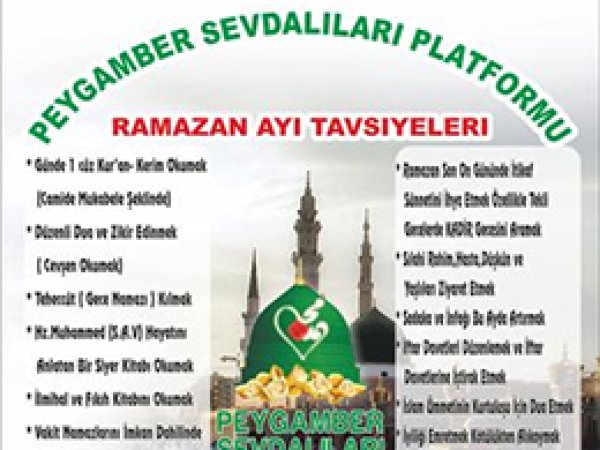 Peygamber Sevdalılarından Ramazan Tavsiyeleri