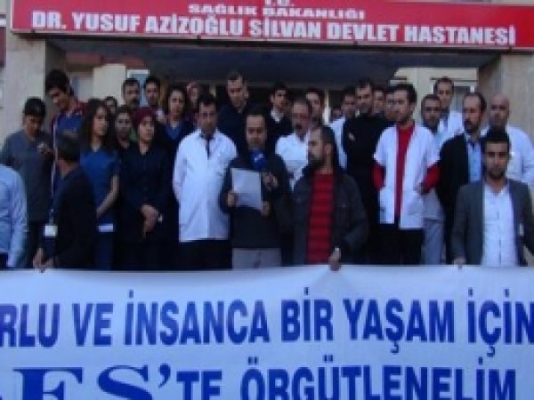 Silvan'da Doktora Yapılan Saldırı Protesto Edildi 