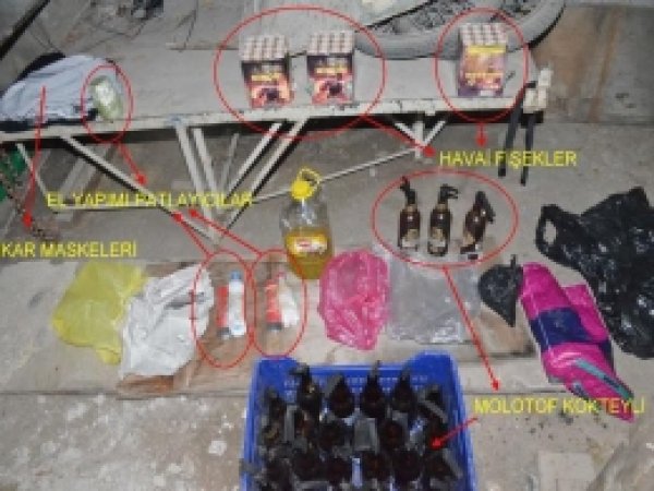 El Yapımı Patlayıcı Ve Molotof Ele Geçirildi 
