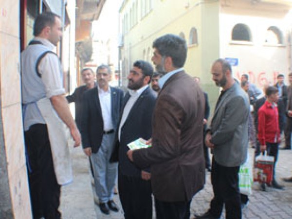 HÜDA PAR'dan  Kapalı Çarşı Esnafına Ziyaret  