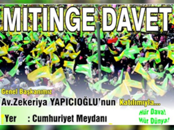 HÜDA PAR'dan Siirt Mitingine Davet 