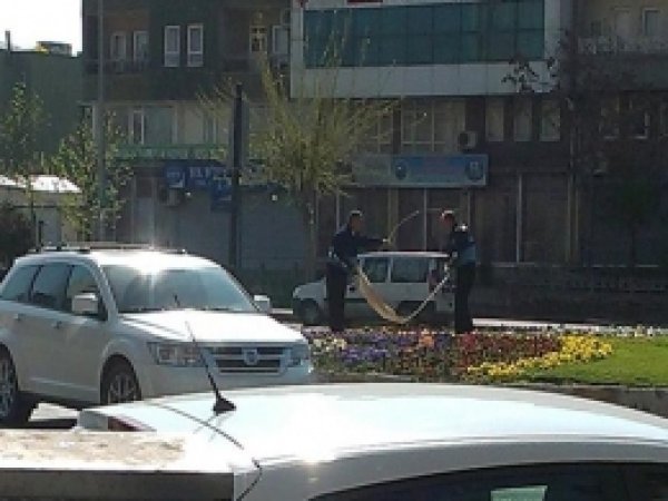 Zabıtalar 'Kutlu Doğum' Pankartlarını Söktü 