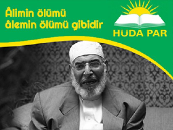 HÜDA PAR'dan Gadban için Taziye Mesajı 