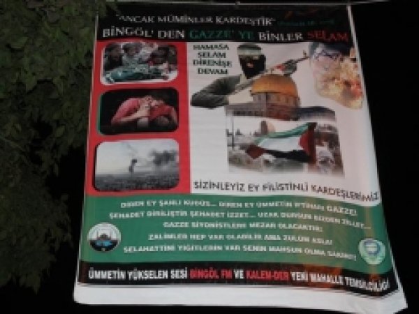 Bingöl'den Filistin'e Pankartlı Destek 