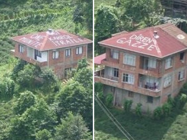 İsrail'e Tepkilerini Çatıya Yazdılar