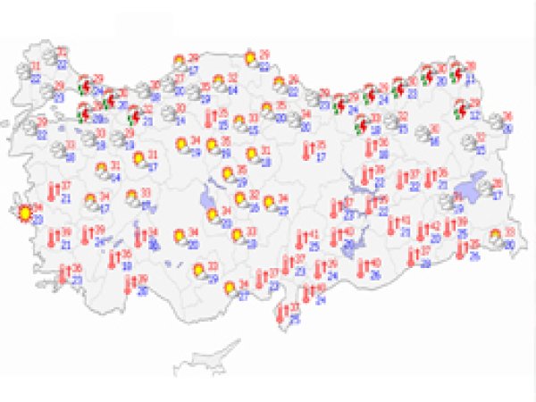 Ülke Genelinde Hava Durumu 
