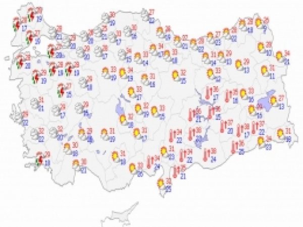 Ülke Genelinde Hava Durumu 