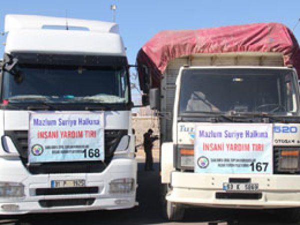 50 ton yardım malzemesi Suriye’ye gönderildi
