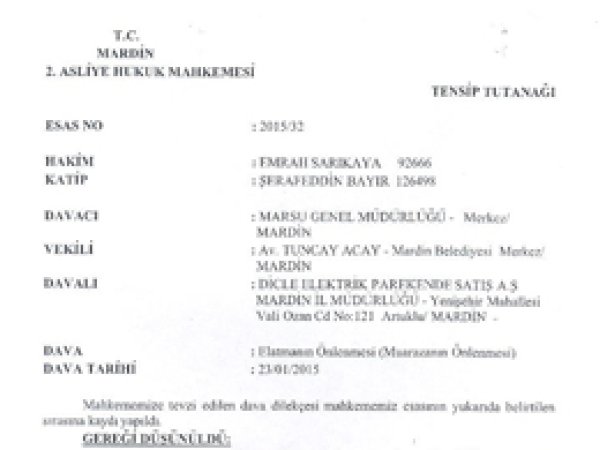 MARSU, DEDAŞ’a açtığı davayı kazandı