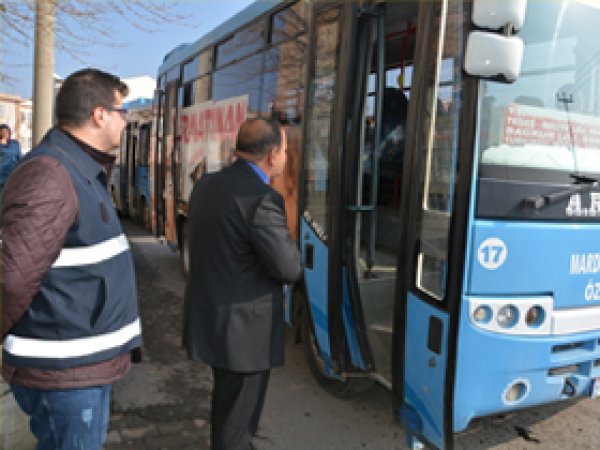 Mardin'de toplu taşıma araçlarına denetim 