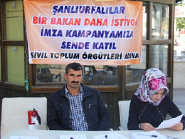 Urfalılar 2'nci Bakan için imza kampanyasında