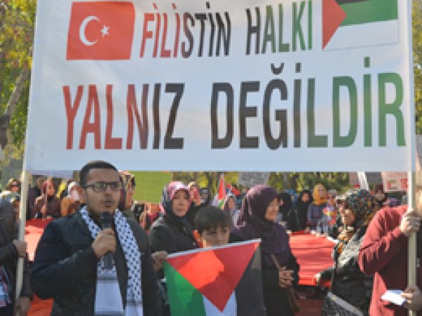 Kayseri'de Filistin'e destek yürüyüşü