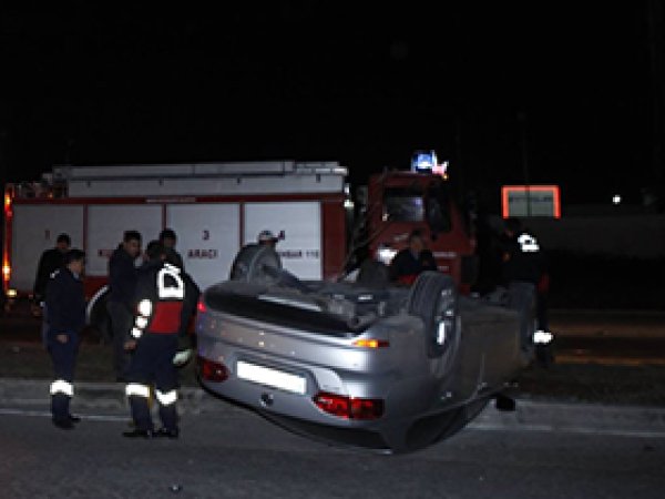 Aşır hızla giden otomobil takla attı: 1 yaralı  
