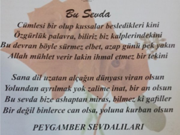 Siyer Sınavı kitapçığında anlamlı mesaj