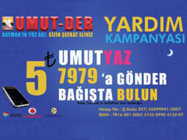 Umut-Der SMS ile bağış kampanyası başlattı