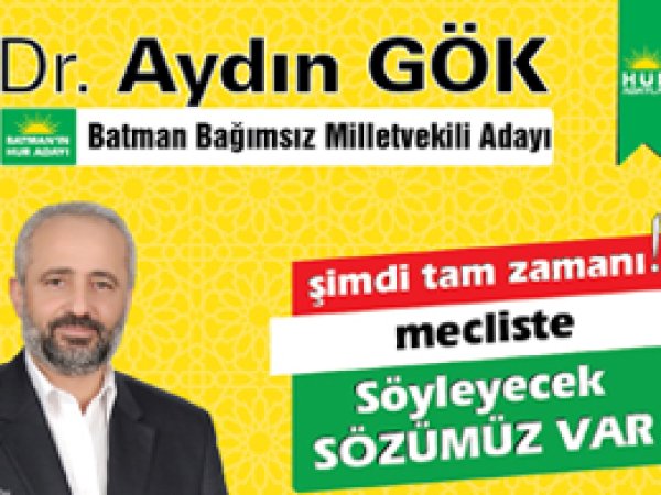 Aydın Gök Pazar günü  mitingde halka seslenecek