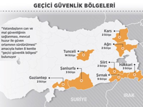 Geçici güvenlik bölge sınırları artıyor