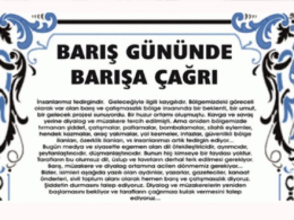 Gazetecilerden barış gününde barışa çağrı