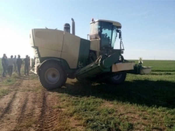 Ceylanpınar TİGEM'de çayır biçme makinesi