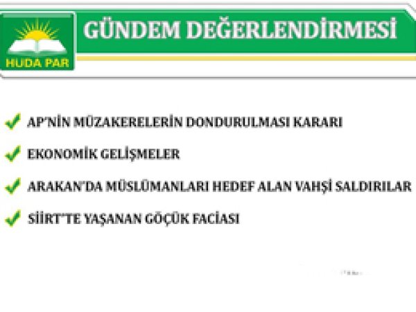 HÜDA PAR'dan gündem değerlendirmesi