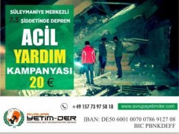 Avrupa Yetim-Der depremzedeler için harekete geçti