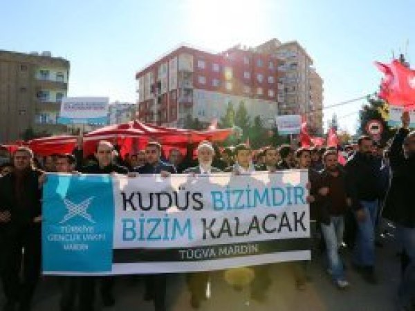 Mardin'de ABD'ye Kudüs tepkisi