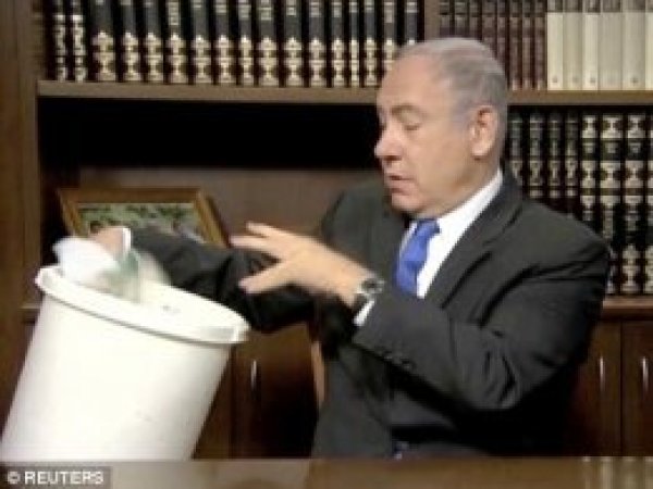 Netenyahu çöp kutusunda