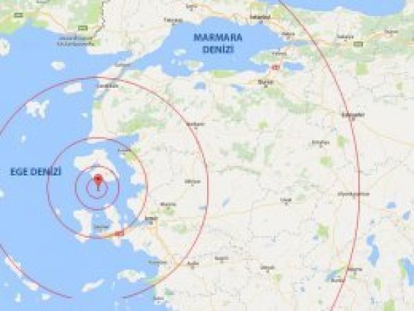 Ege Denizi'nde 6,2 büyüklüğünde deprem