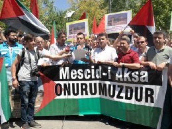 Adıyaman'da siyonist çeteye protesto edildi