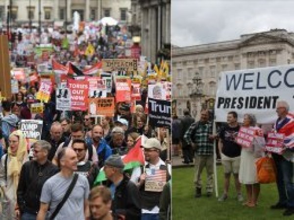 Trump Londra'da protestocularını değil destekçilerini 'kalabalık' buldu