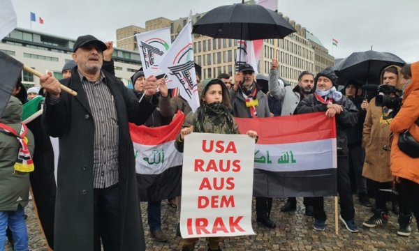 Berlin'de Süleymani'yi şehit eden ABD'ye protesto
