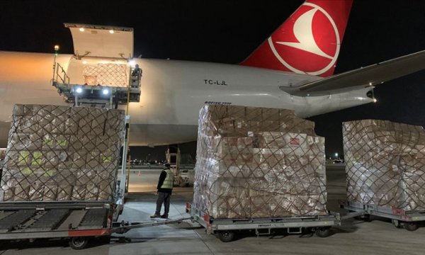 Türkiye'den Filistin'e Koronavirüs sürecinde yaptığı tıbbi malzeme yardımı