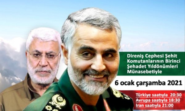 Direniş Cephesinin Şehitleri ve Şehit Kasım Süleymani online anılacak