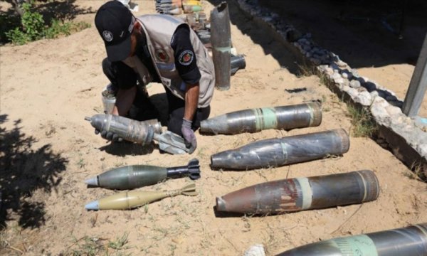 İsrail'in Gazze'ye attığı patlamamış 1200 füze, tank ve top mermisi etkisiz hale getirildi