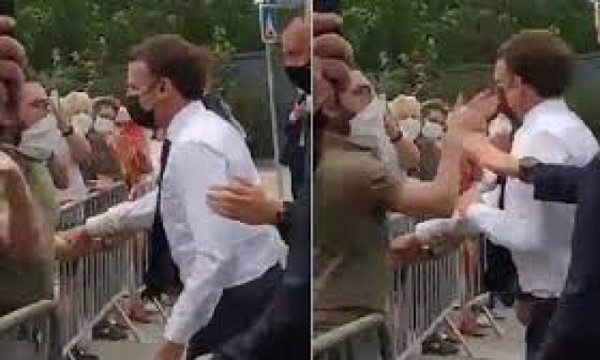 Fransa Cumhurbaşkanı Macron'a tokatlı saldırı