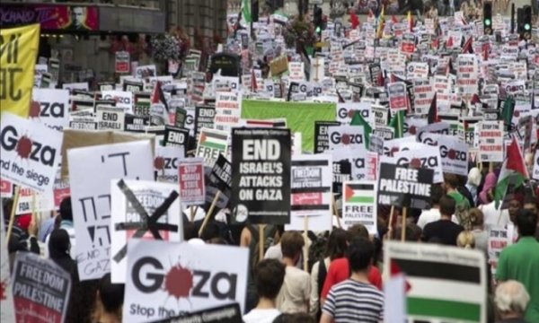 G7 zirvesinin olduğu Londra'da Filistin'e destek gösterileri