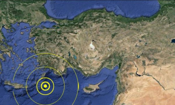 Kandilli Rasathanesi: Akdeniz'de 5,7 büyüklüğünde deprem meydana geldi