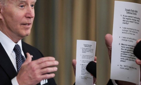 İşte ABD Demokrasisi: Biden’in konuşmasındaki notlar kameralara yansıdı 