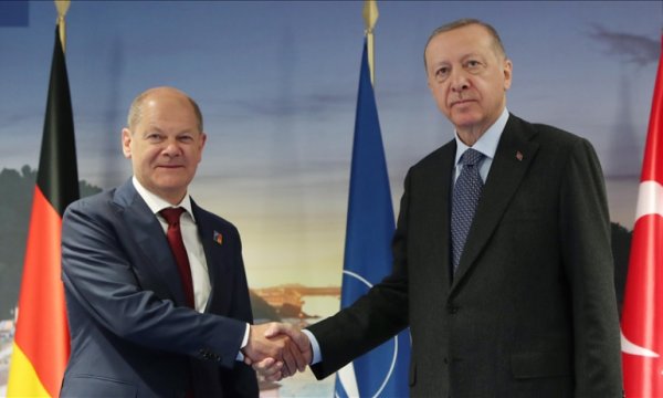 Cumhurbaşkanı Erdoğan, Almanya Başbakanı Scholz ile bir araya geldi