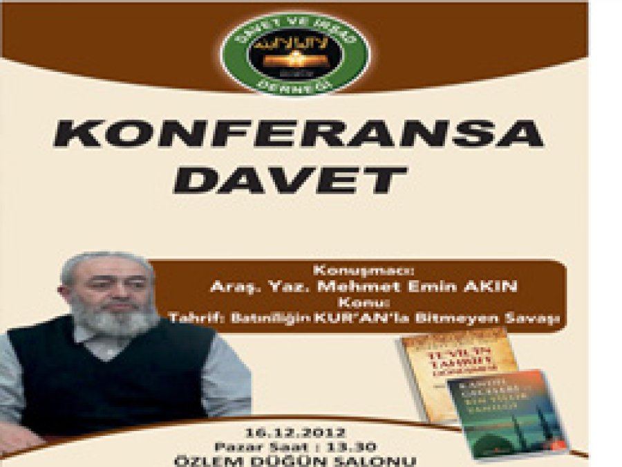 Kur'an Konulu Konferansa Davet