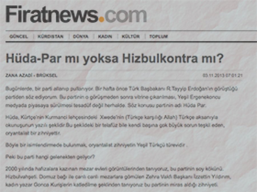 ANF'den Hizbullah Cemaati'ne Ağır Hakaret