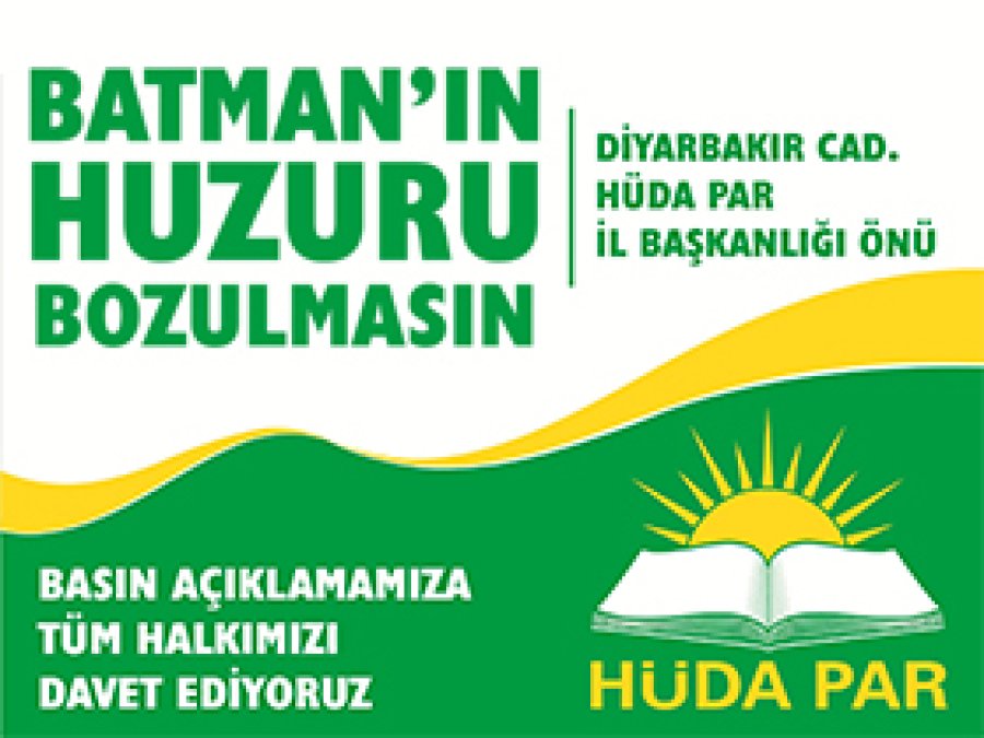 HÜDA PAR'dan Kitlesel Basın Açıklamasına Davet 
