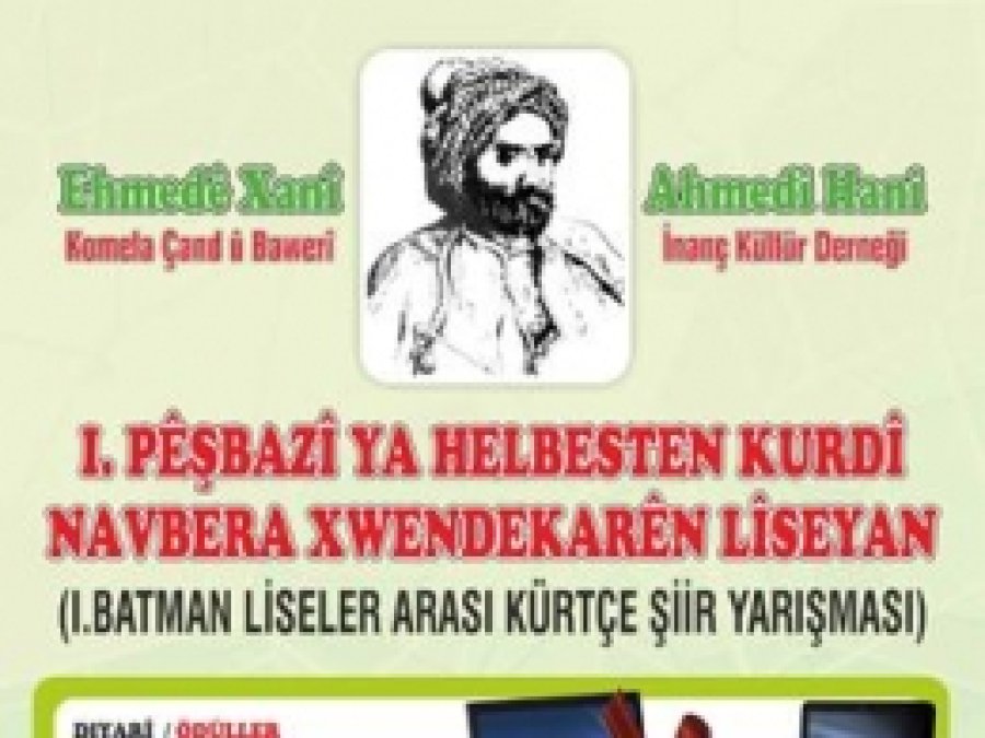 Ehmed'i Xanê Derneği'nden Kürtçe Şiir Yarışması 