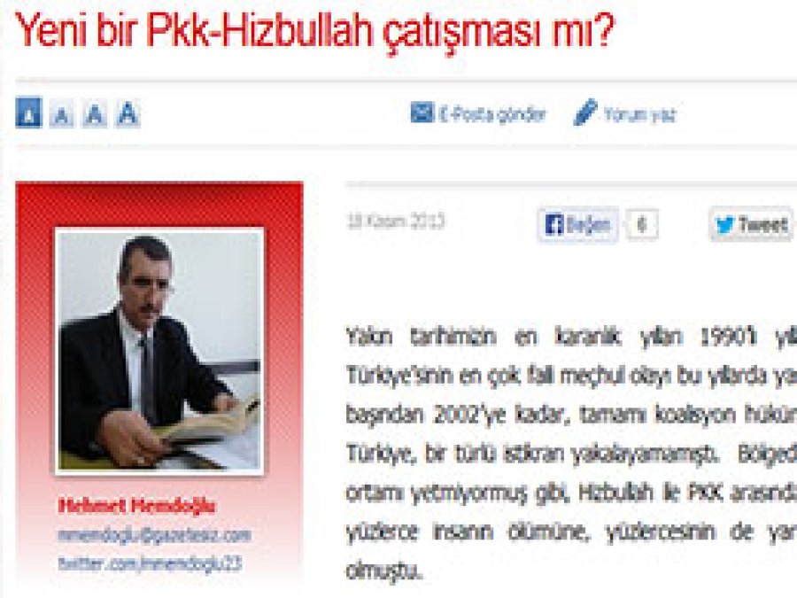 Memdoğlu’ndan Hizbullah’a Karalama! 