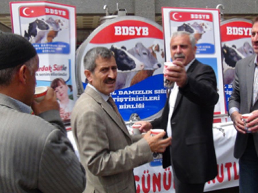 Bingöl'de Halka Süt Dağıtıldı